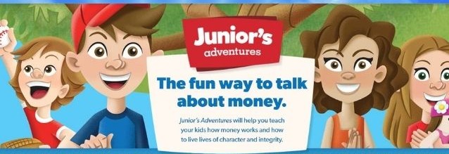 Cartoon pictures of kids. Junior's adventures. The fun way to talk about money. Junior's adventures will help you teach your kids how money works and how to live lives of character and integrity.